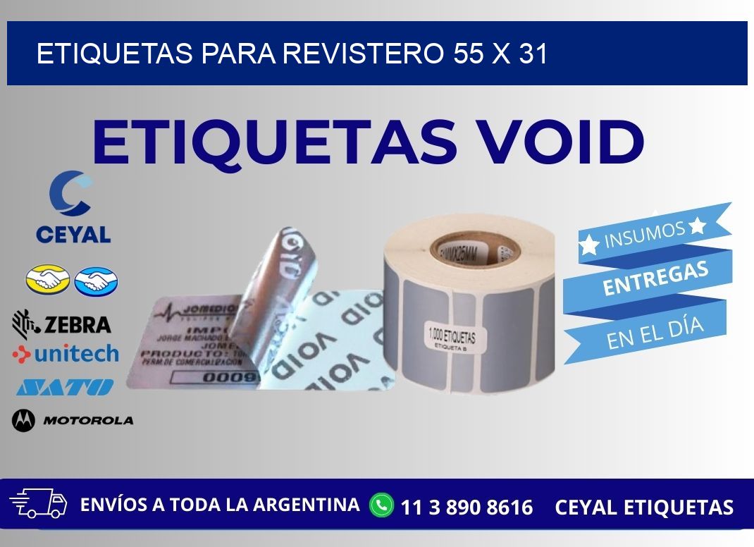 ETIQUETAS PARA REVISTERO 55 x 31