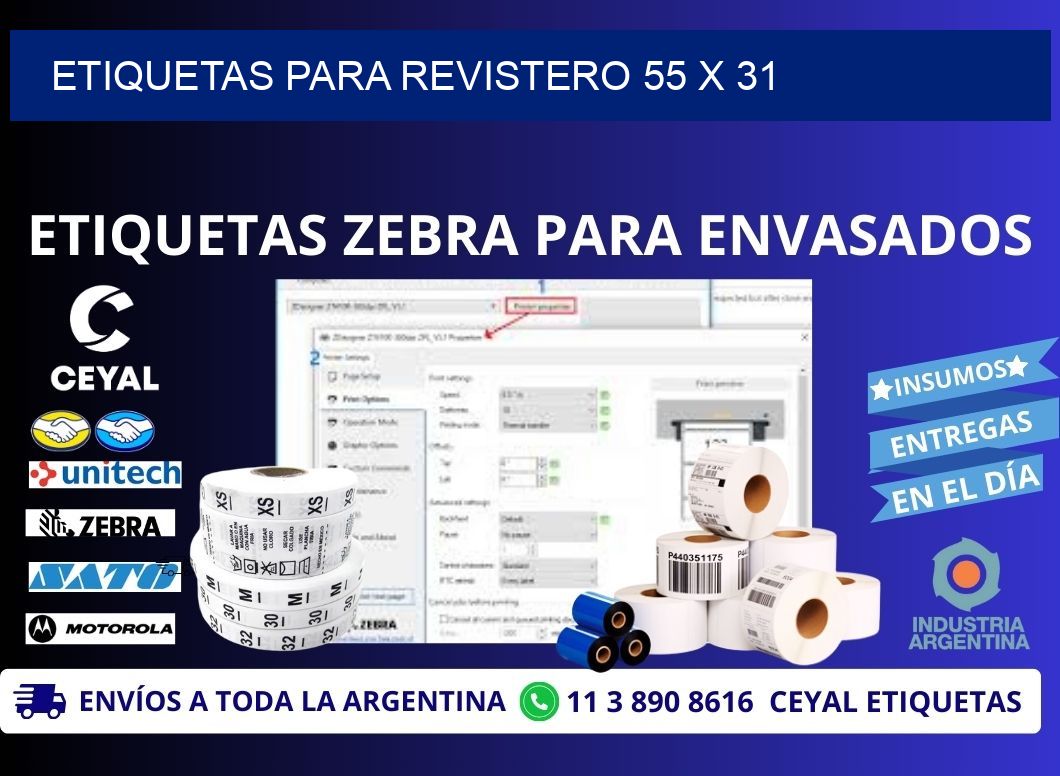 ETIQUETAS PARA REVISTERO 55 x 31