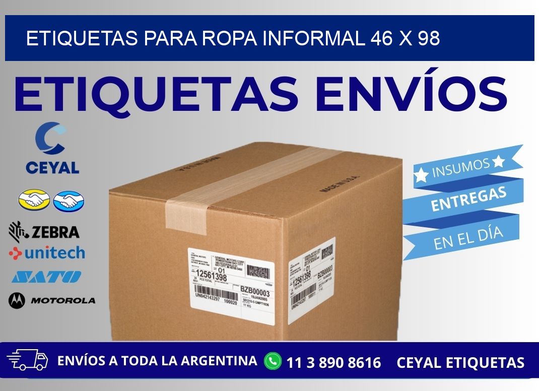 ETIQUETAS PARA ROPA INFORMAL 46 x 98