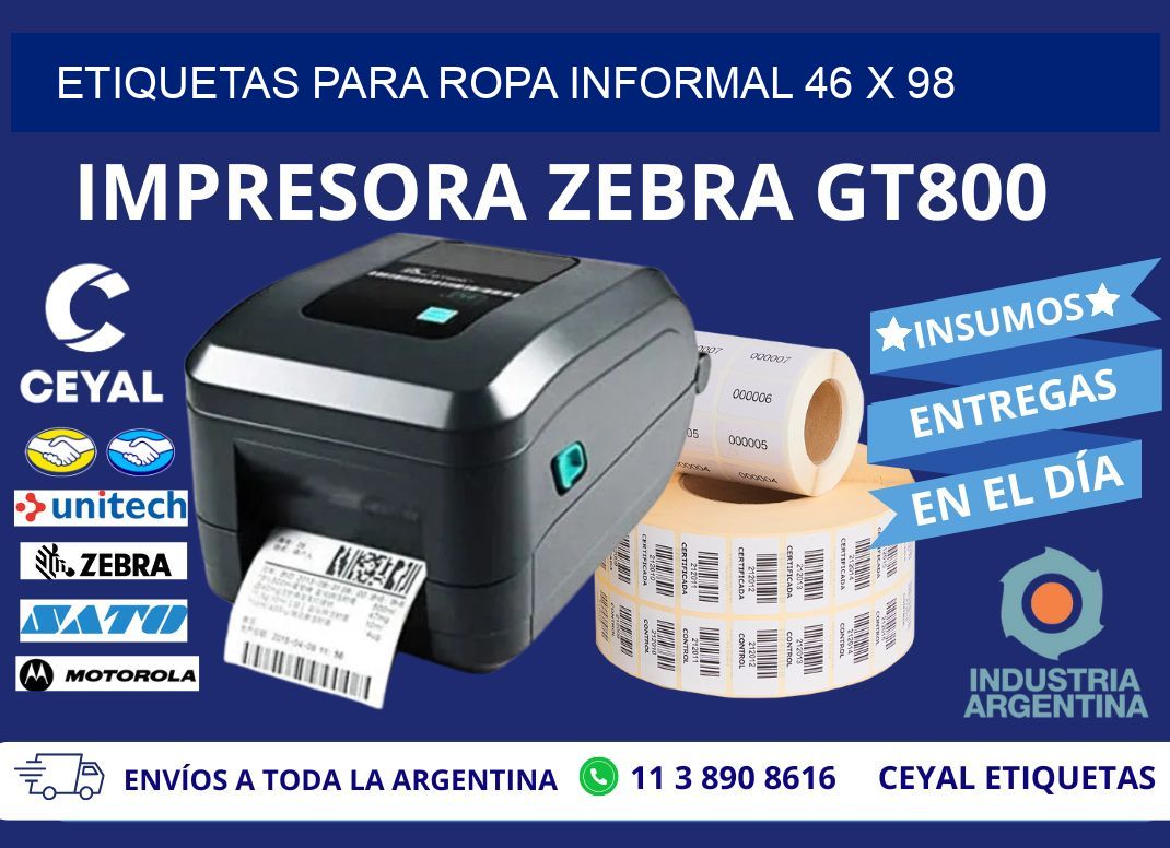 ETIQUETAS PARA ROPA INFORMAL 46 x 98