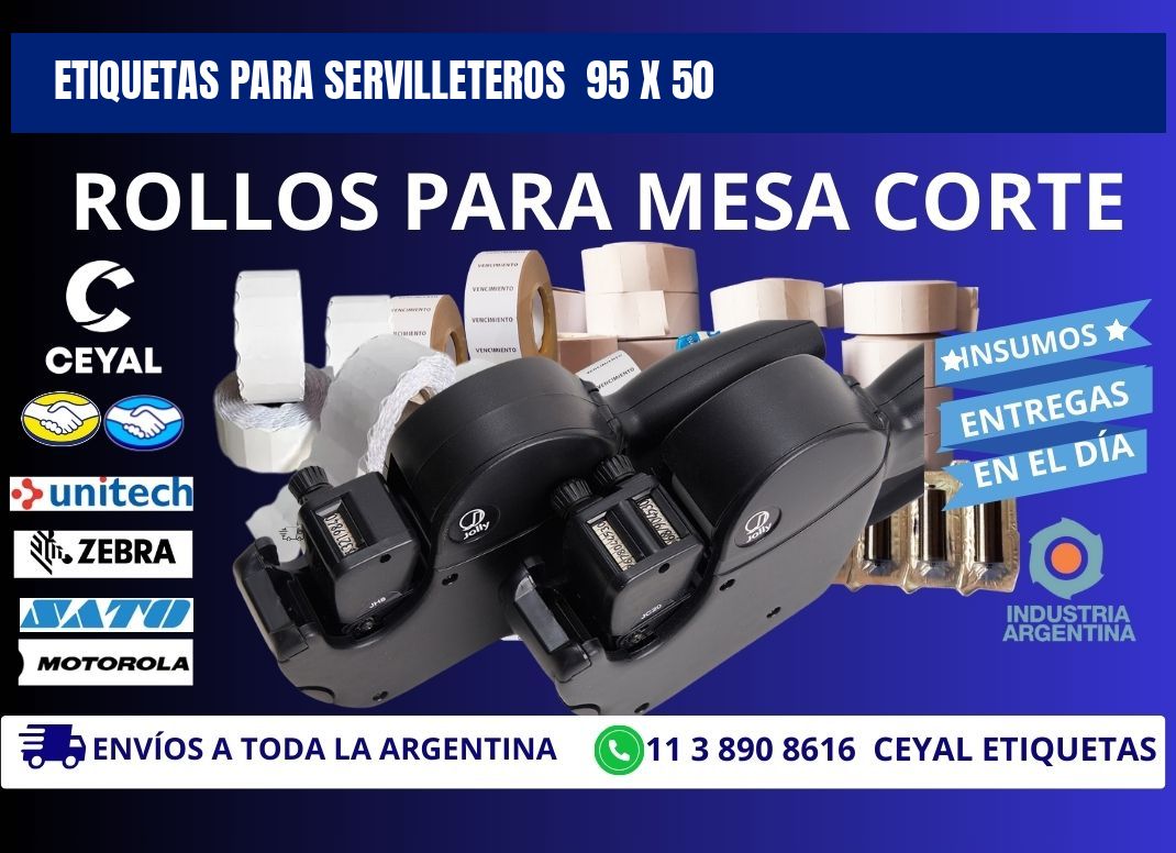 ETIQUETAS PARA SERVILLETEROS  95 x 50