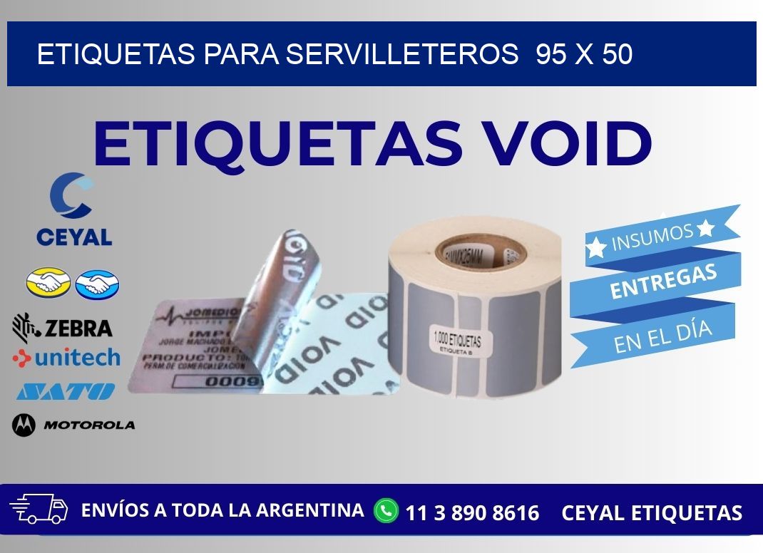 ETIQUETAS PARA SERVILLETEROS  95 x 50