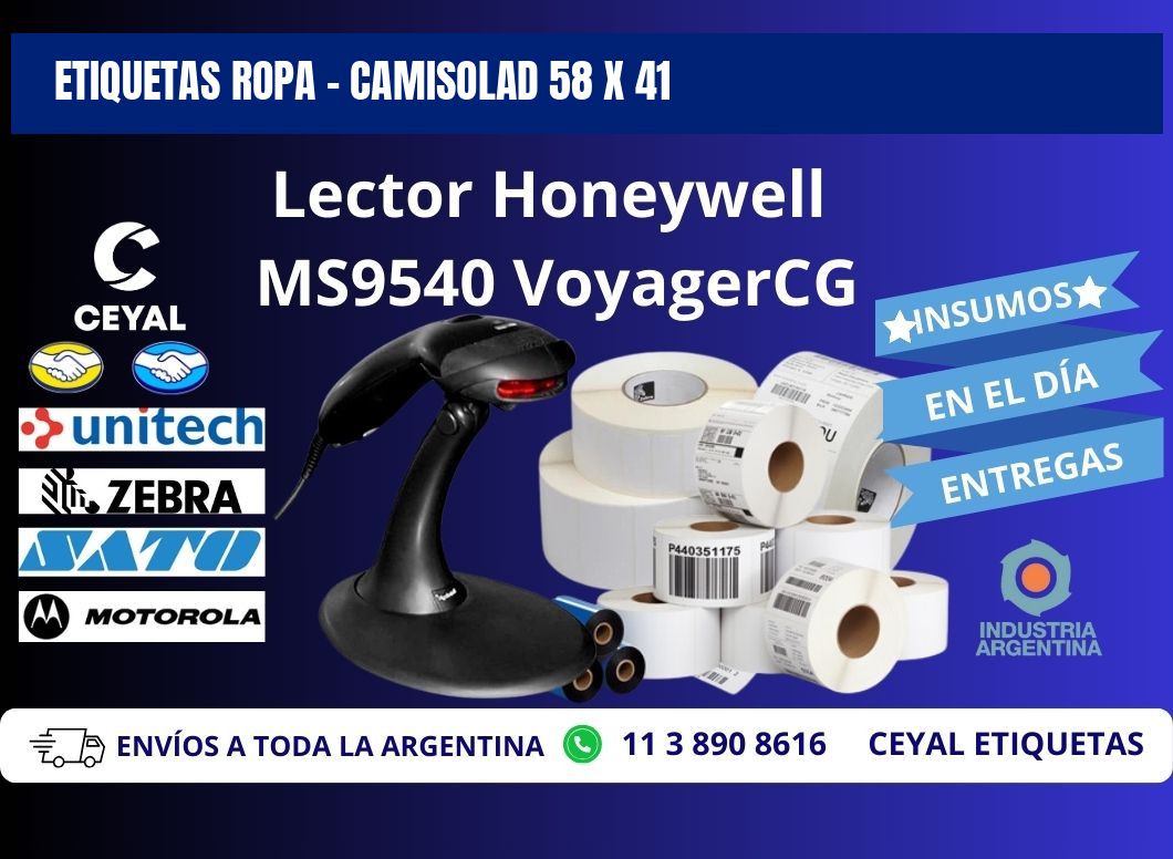 ETIQUETAS ROPA - CAMISOLAD 58 x 41