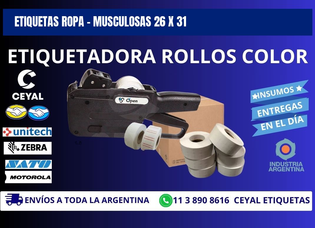 ETIQUETAS ROPA - MUSCULOSAS 26 x 31