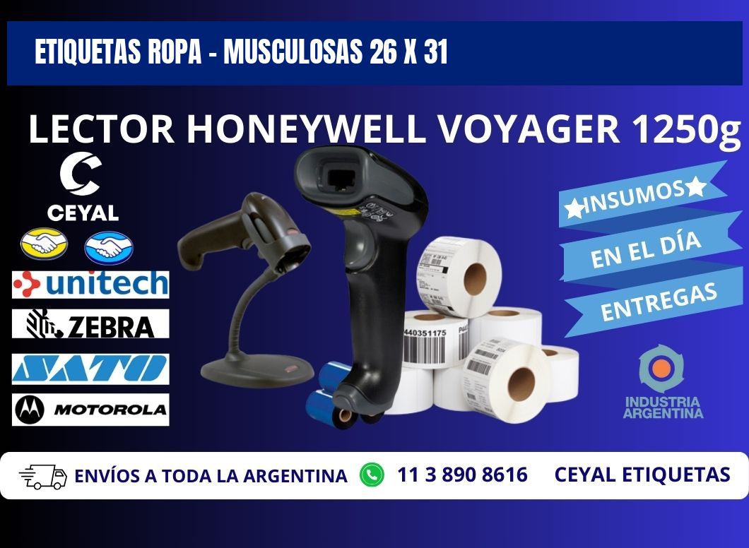ETIQUETAS ROPA - MUSCULOSAS 26 x 31