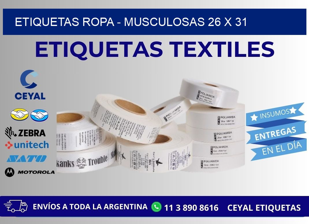 ETIQUETAS ROPA - MUSCULOSAS 26 x 31