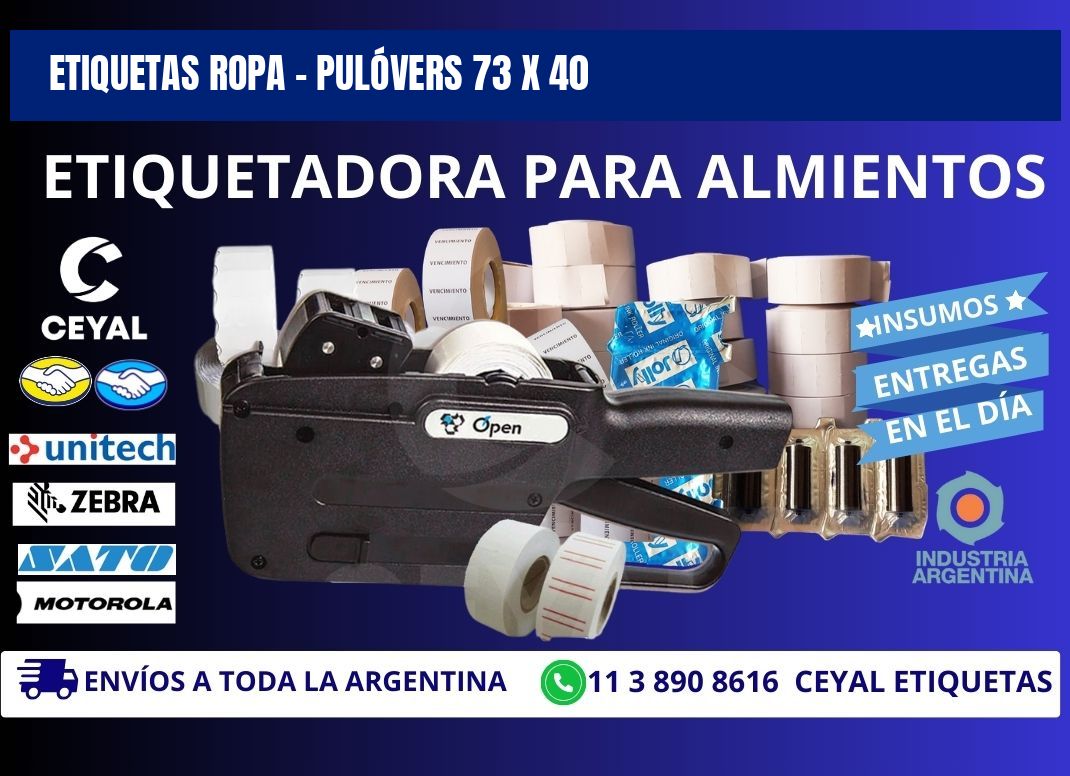 ETIQUETAS ROPA - PULÓVERS 73 x 40