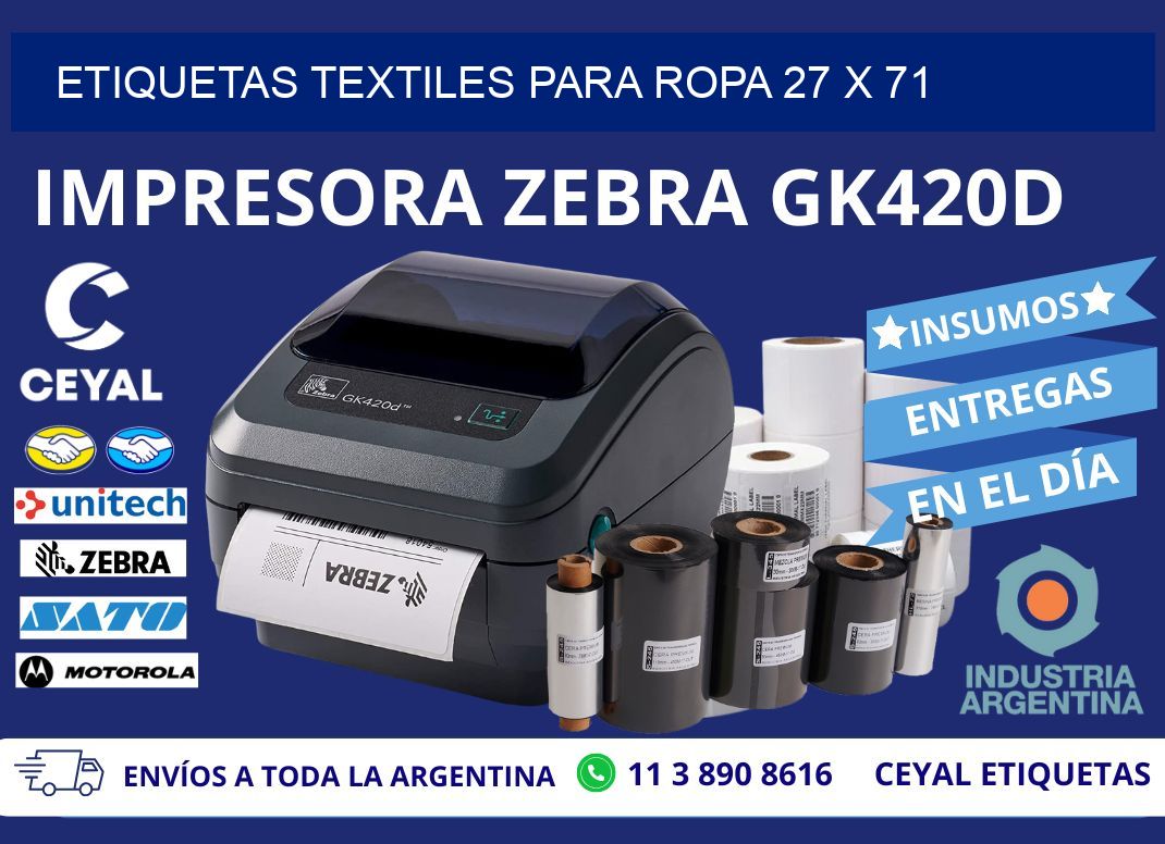 ETIQUETAS TEXTILES PARA ROPA 27 x 71