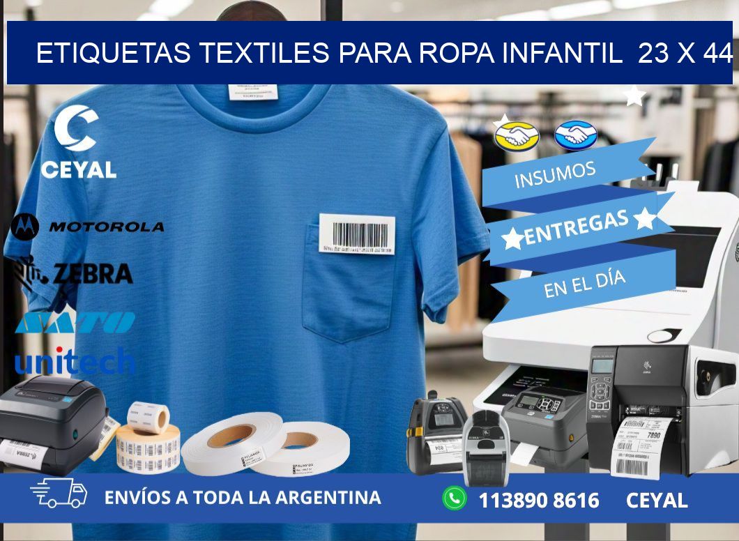 ETIQUETAS TEXTILES PARA ROPA INFANTIL  23 x 44