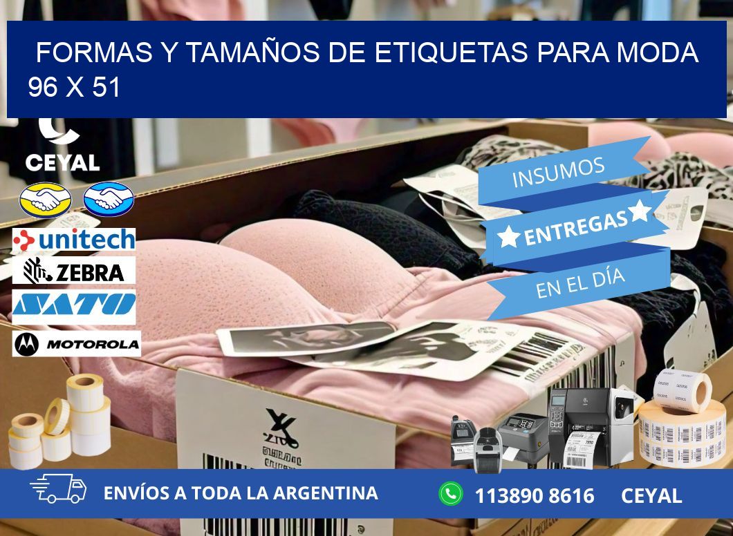 FORMAS Y TAMAÑOS DE ETIQUETAS PARA MODA 96 x 51