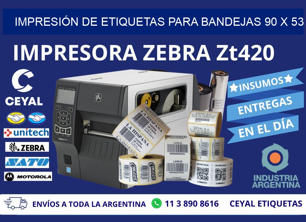 IMPRESIÓN DE ETIQUETAS PARA BANDEJAS 90 x 53