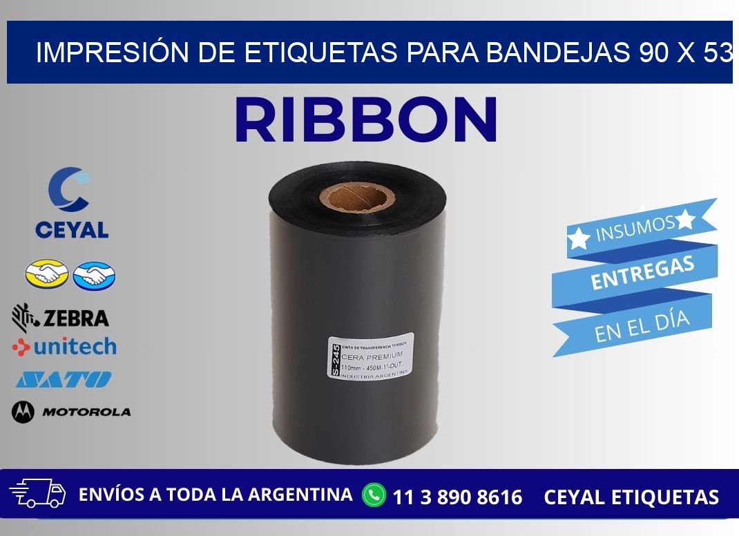 IMPRESIÓN DE ETIQUETAS PARA BANDEJAS 90 x 53