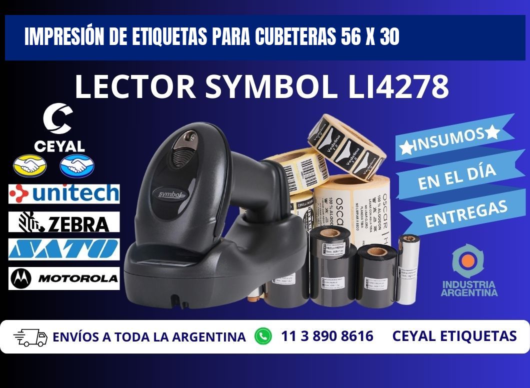 IMPRESIÓN DE ETIQUETAS PARA CUBETERAS 56 x 30