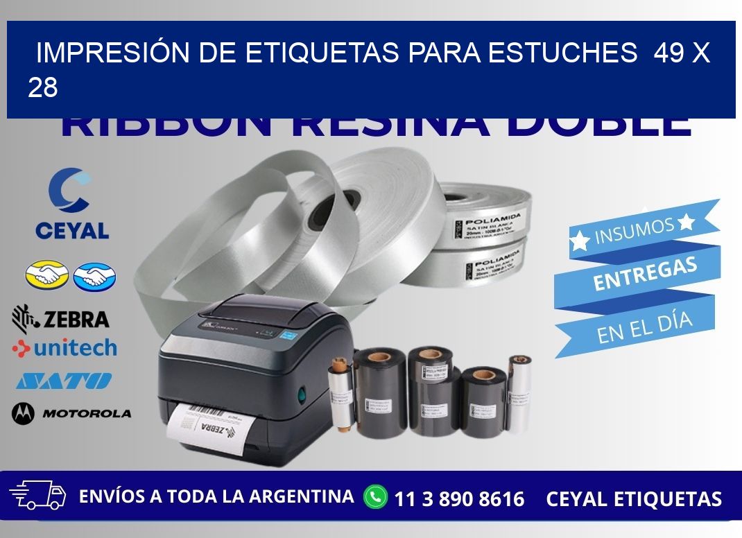 IMPRESIÓN DE ETIQUETAS PARA ESTUCHES  49 x 28