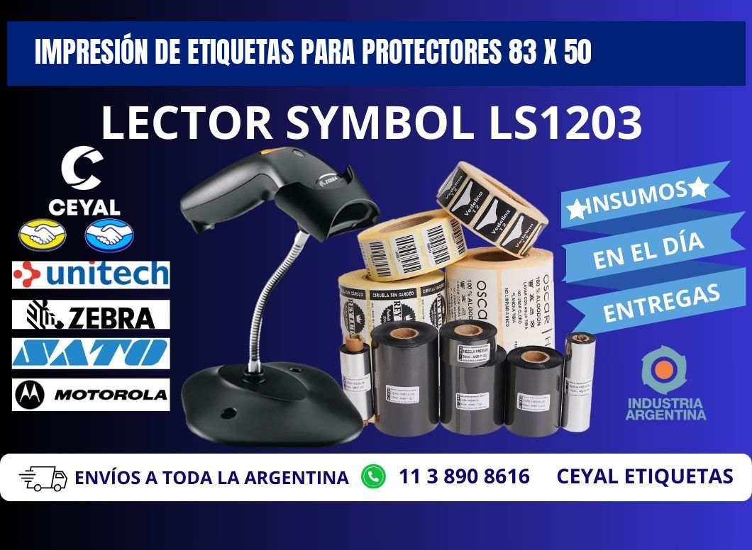 IMPRESIÓN DE ETIQUETAS PARA PROTECTORES 83 x 50