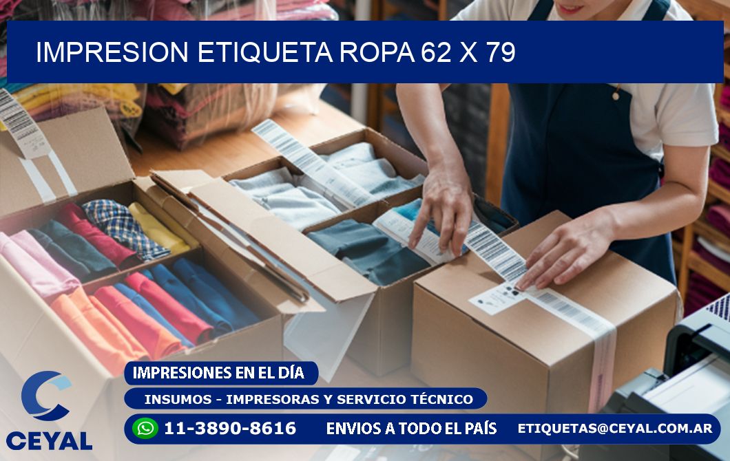 IMPRESION ETIQUETA ROPA 62 x 79