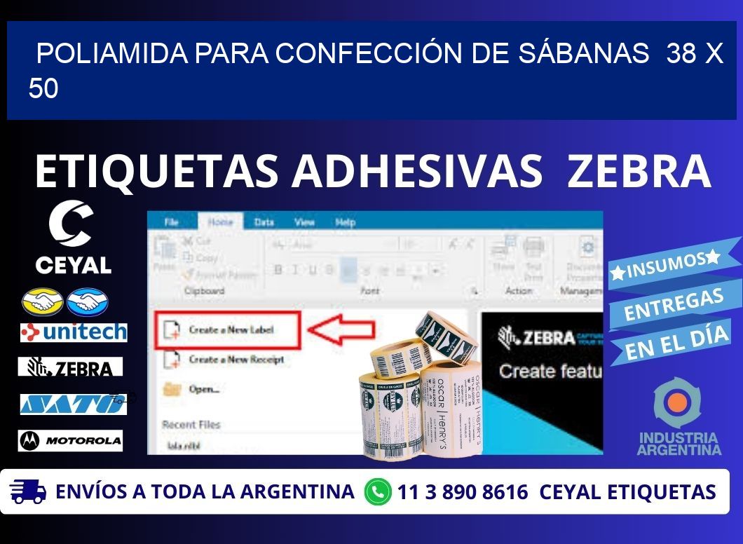 POLIAMIDA PARA CONFECCIÓN DE SÁBANAS  38 x 50