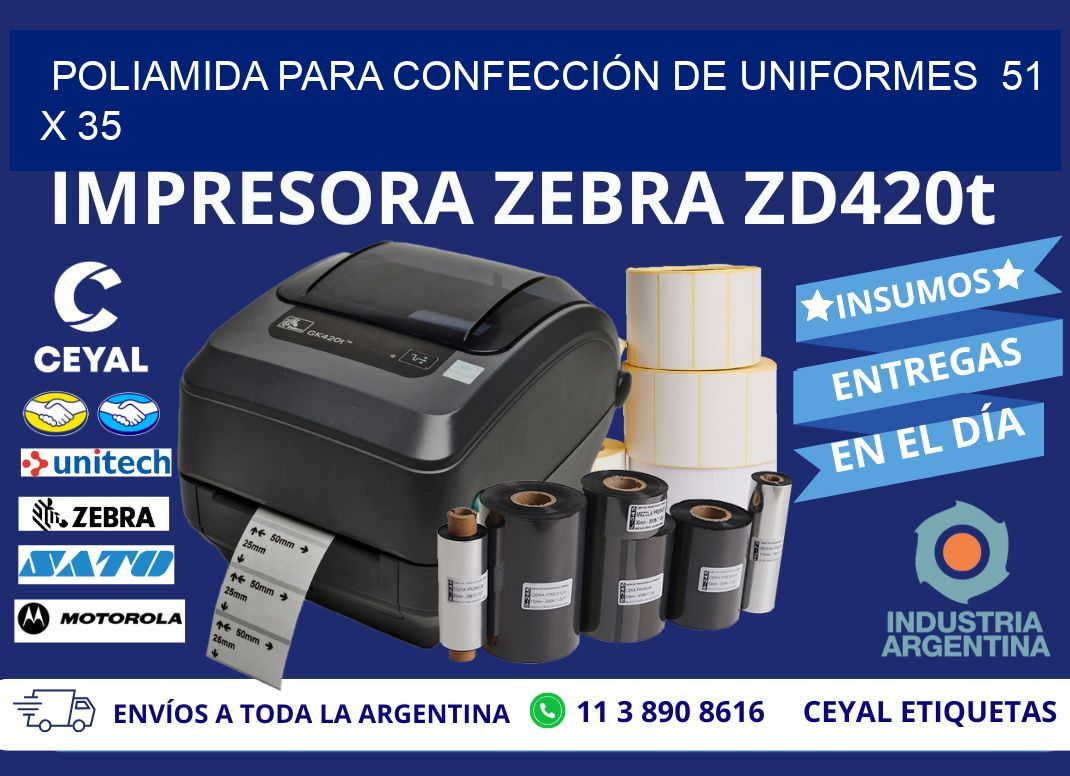 POLIAMIDA PARA CONFECCIÓN DE UNIFORMES 51 x 35