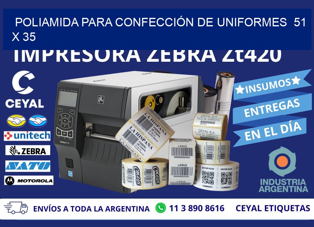 POLIAMIDA PARA CONFECCIÓN DE UNIFORMES  51 x 35