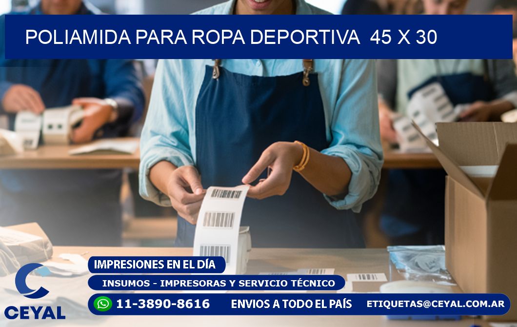 POLIAMIDA PARA ROPA DEPORTIVA 45 x 30