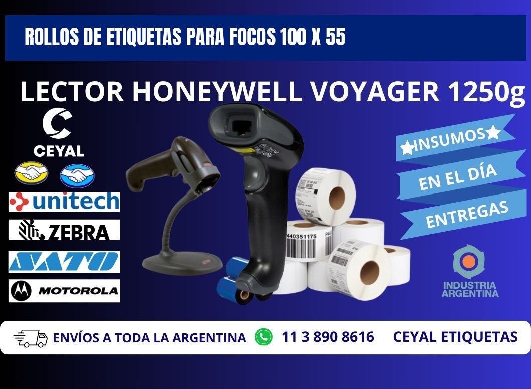 ROLLOS DE ETIQUETAS PARA FOCOS 100 x 55
