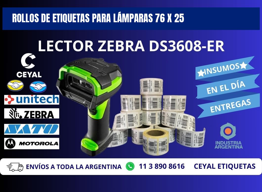 ROLLOS DE ETIQUETAS PARA LÁMPARAS 76 x 25