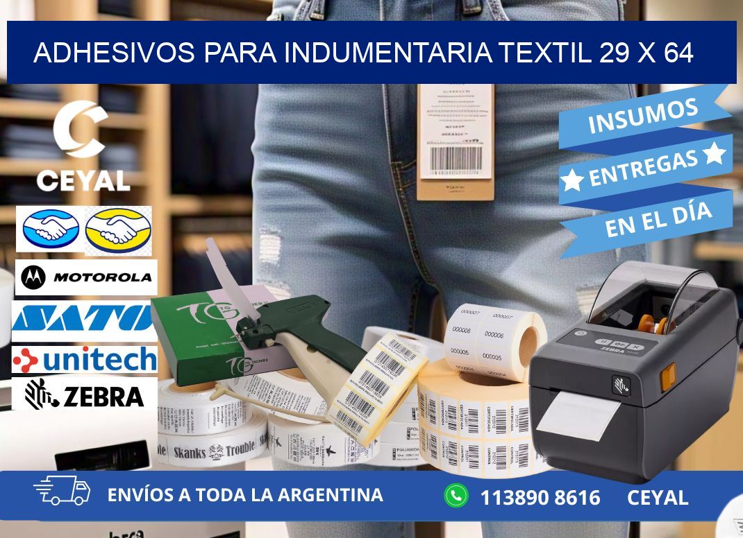 ADHESIVOS PARA INDUMENTARIA TEXTIL 29 x 64
