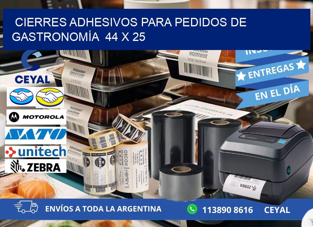 CIERRES ADHESIVOS PARA PEDIDOS DE GASTRONOMÍA 44 x 25