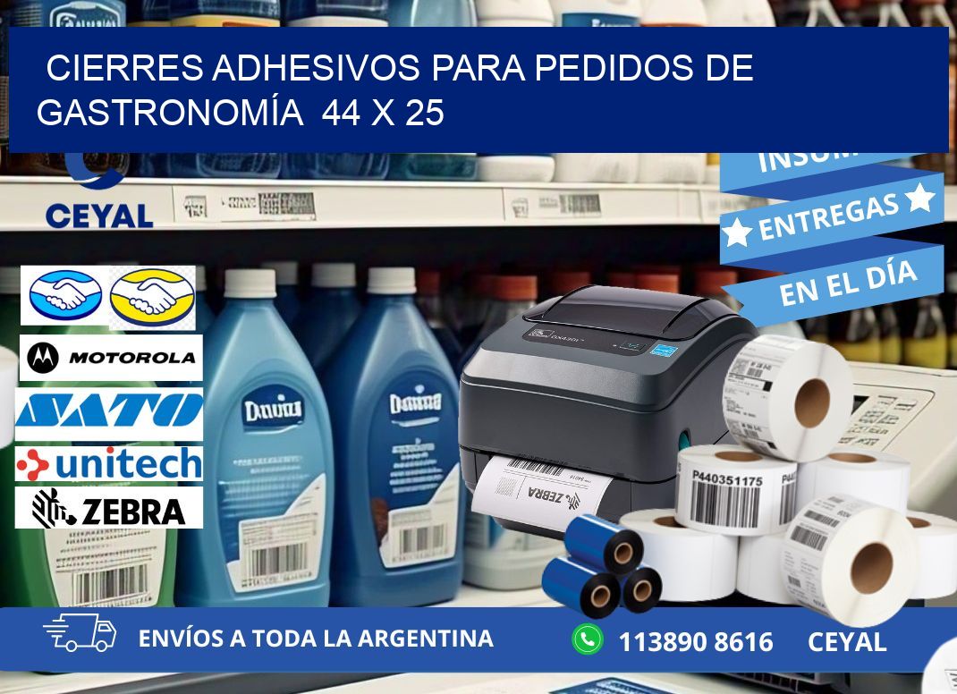 CIERRES ADHESIVOS PARA PEDIDOS DE GASTRONOMÍA 44 x 25