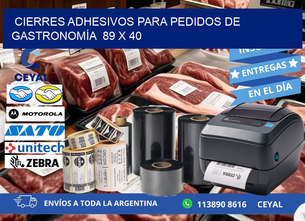 CIERRES ADHESIVOS PARA PEDIDOS DE GASTRONOMÍA 89 x 40