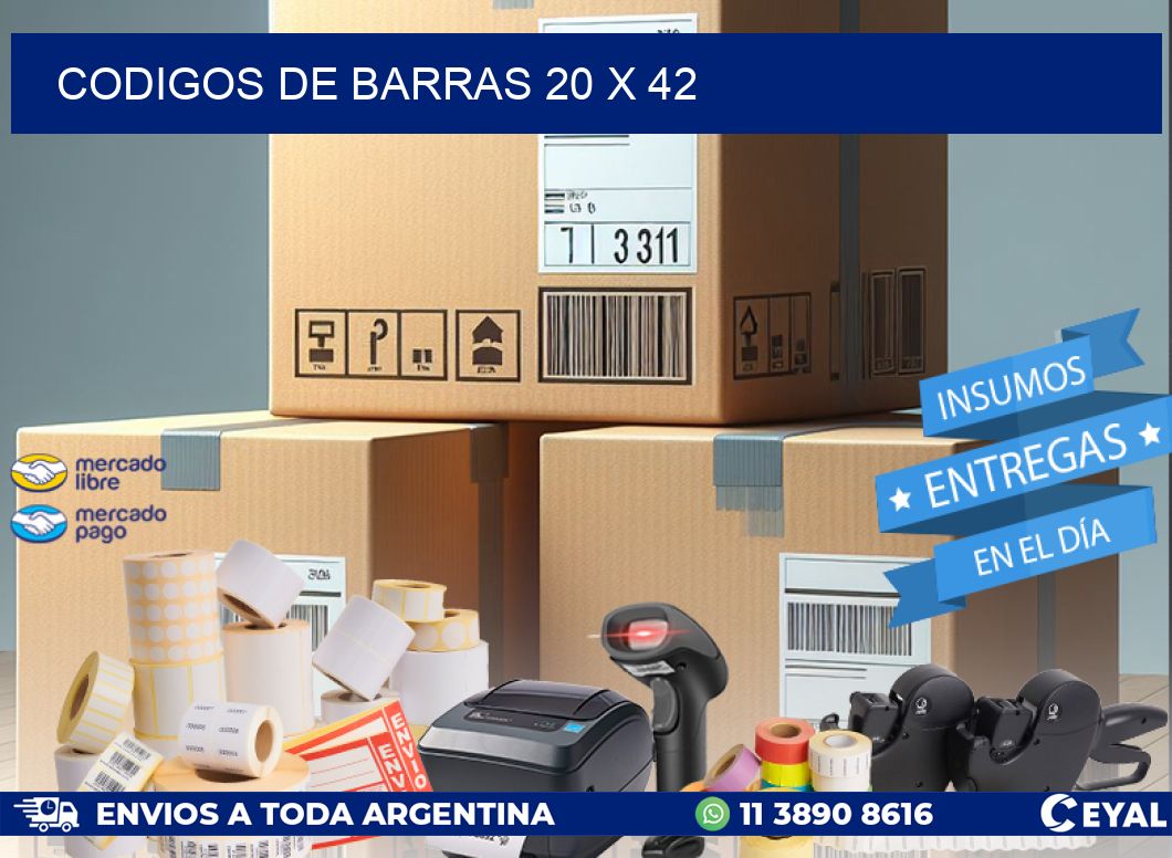 CODIGOS DE BARRAS 20 x 42