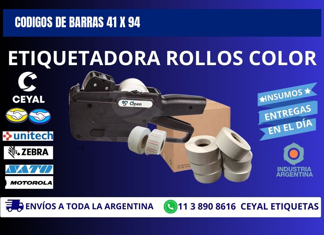 CODIGOS DE BARRAS 41 x 94