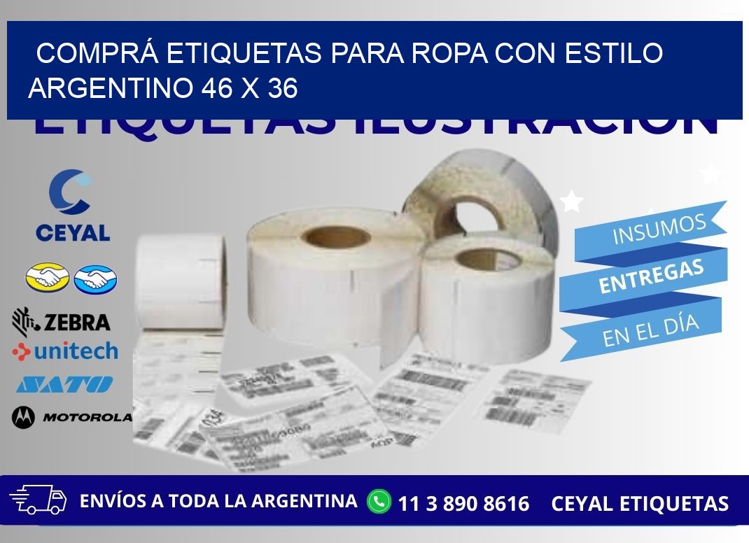 COMPRÁ ETIQUETAS PARA ROPA CON ESTILO ARGENTINO 46 x 36