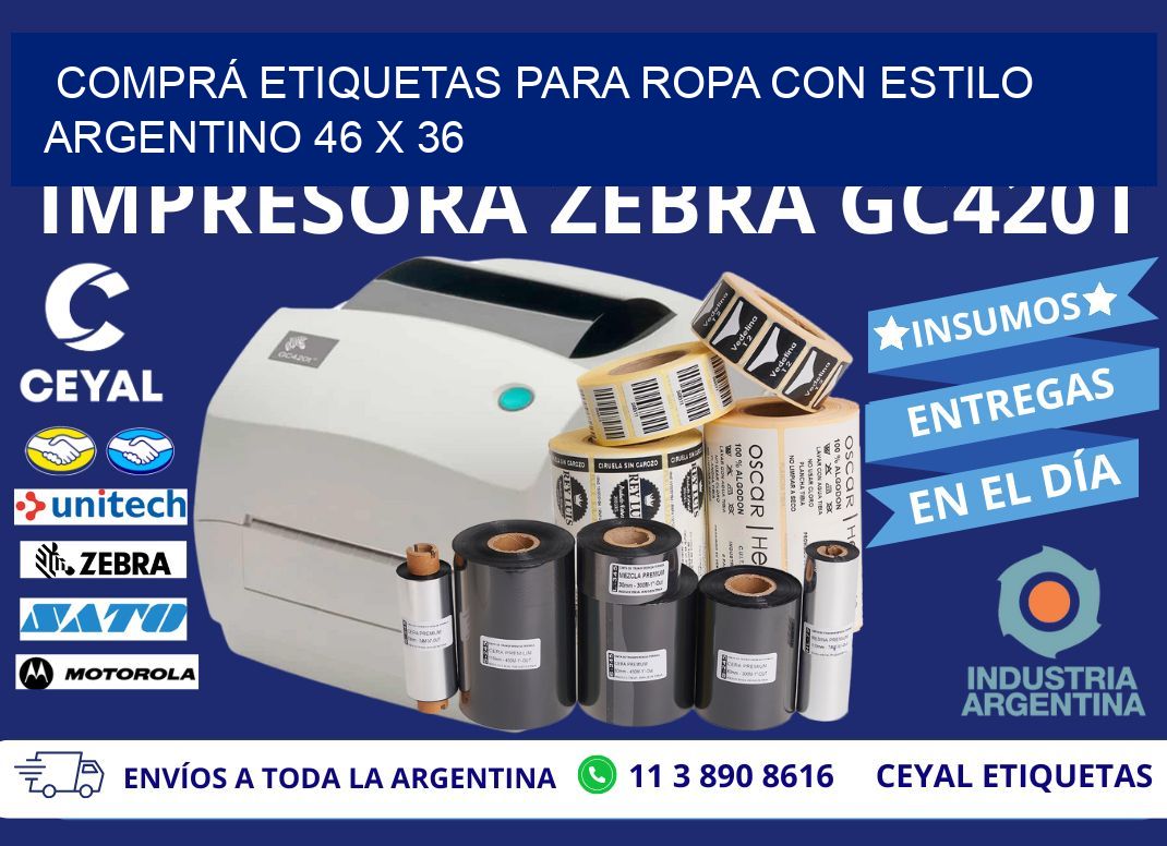 COMPRÁ ETIQUETAS PARA ROPA CON ESTILO ARGENTINO 46 x 36