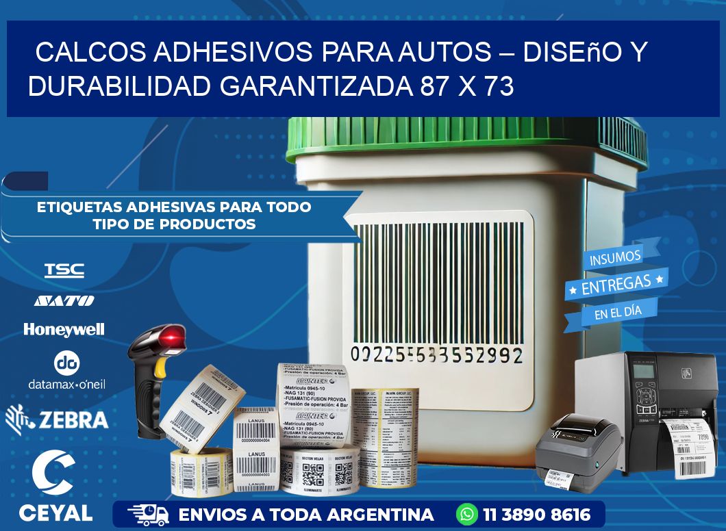 Calcos Adhesivos para Autos – Diseño y Durabilidad Garantizada 87 x 73