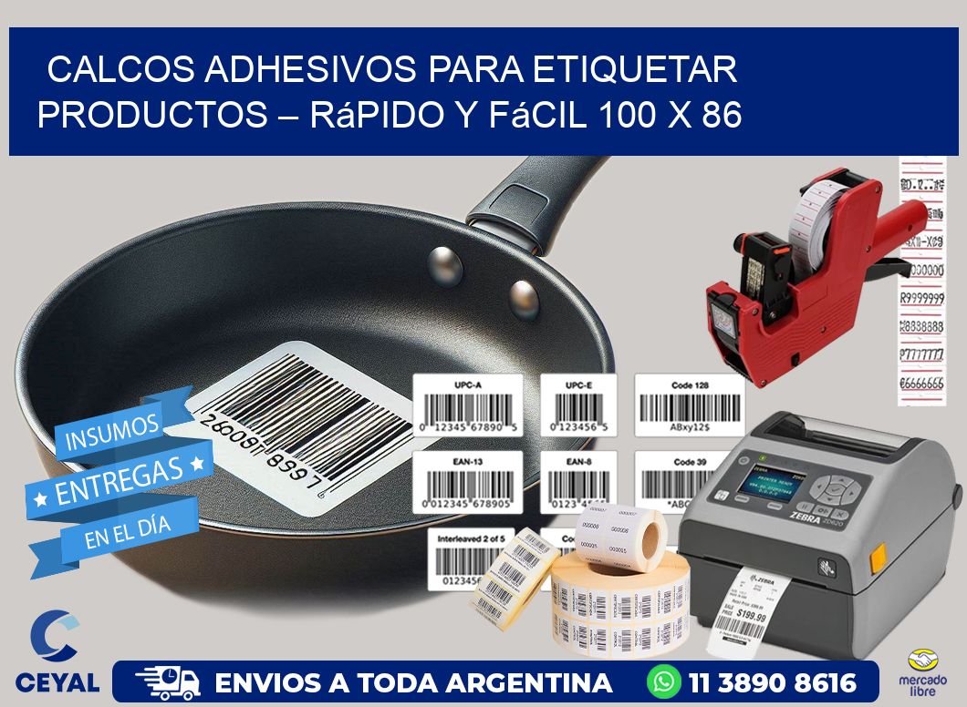 Calcos Adhesivos para Etiquetar Productos – Rápido y Fácil 100 x 86