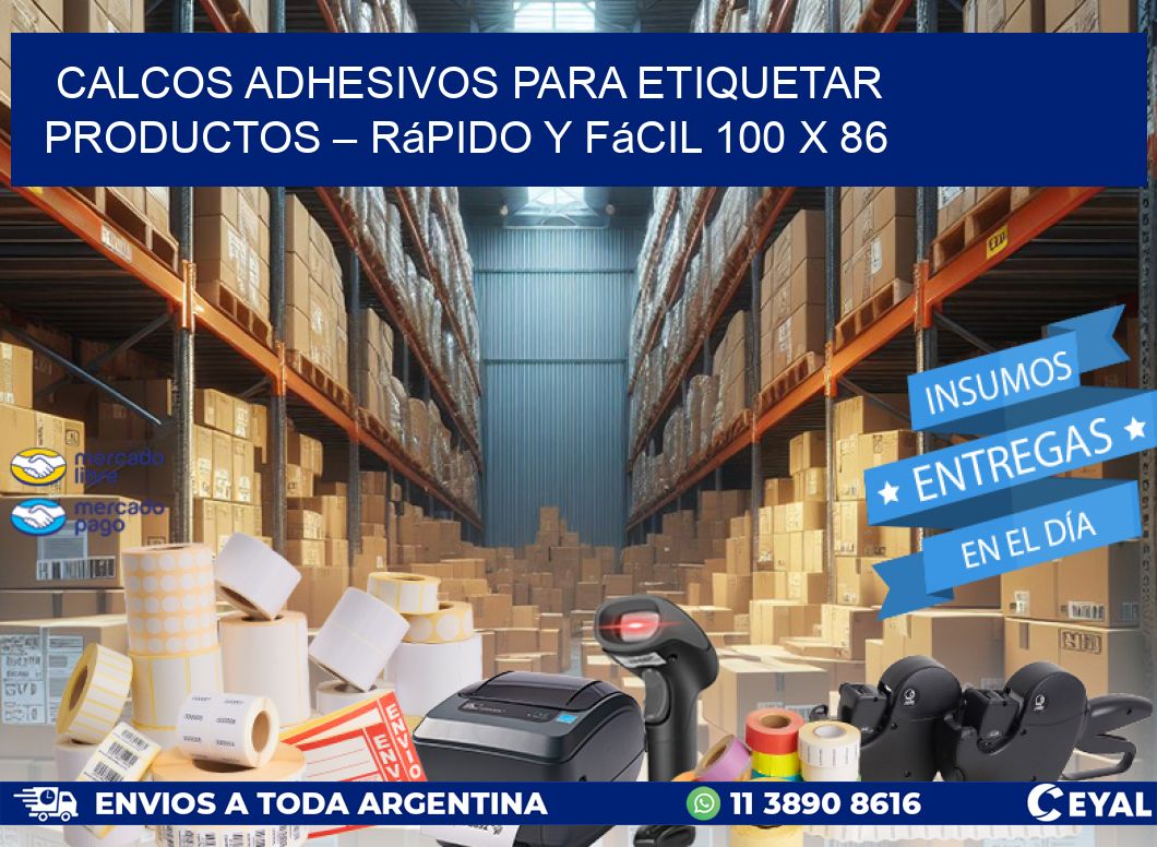 Calcos Adhesivos para Etiquetar Productos – Rápido y Fácil 100 x 86