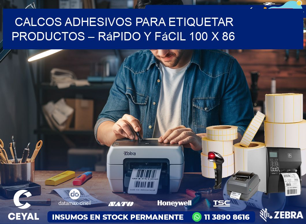Calcos Adhesivos para Etiquetar Productos – Rápido y Fácil 100 x 86