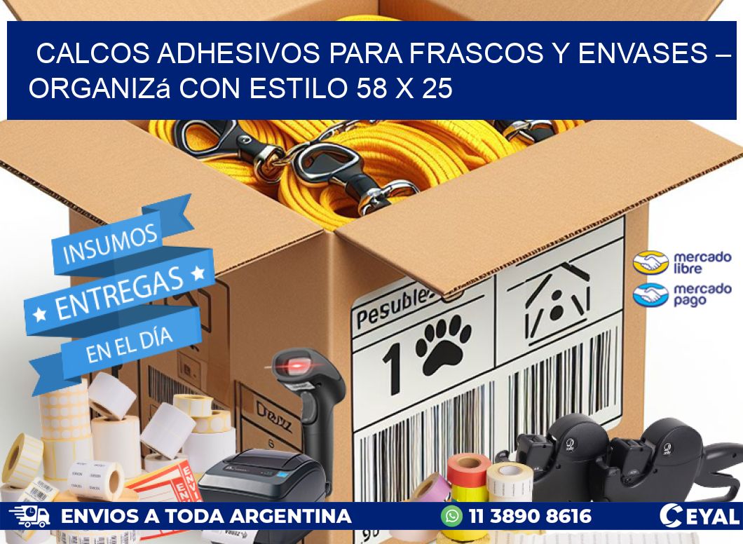 Calcos Adhesivos para Frascos y Envases – Organizá con Estilo 58 x 25
