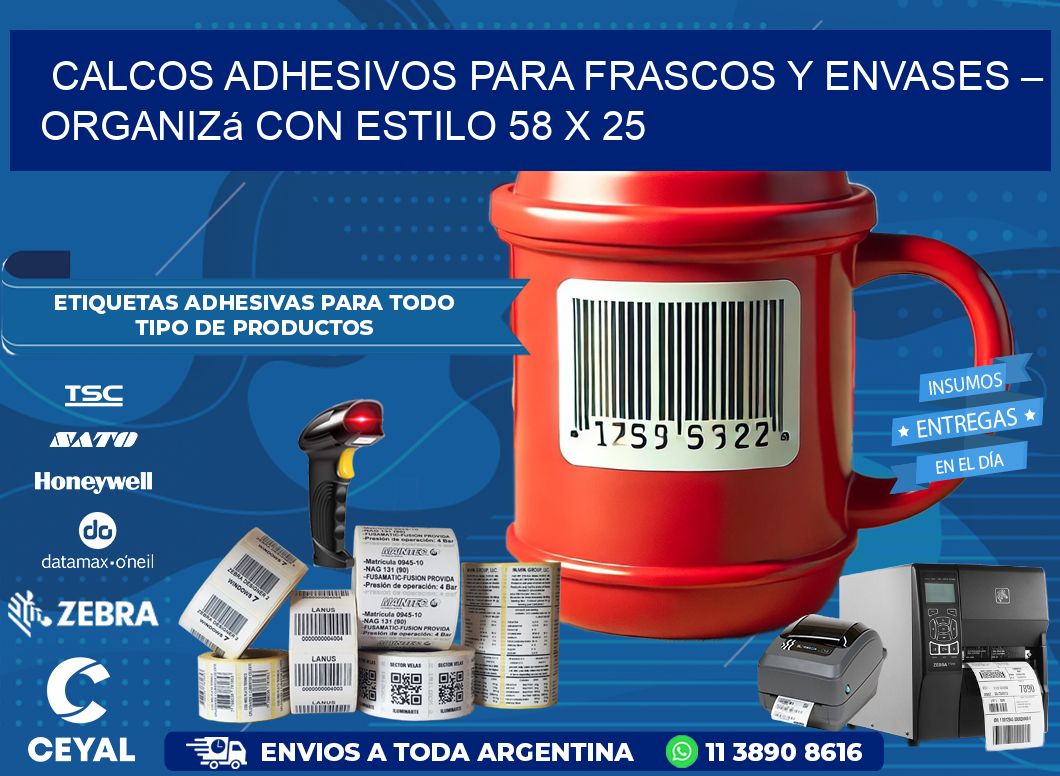 Calcos Adhesivos para Frascos y Envases – Organizá con Estilo 58 x 25
