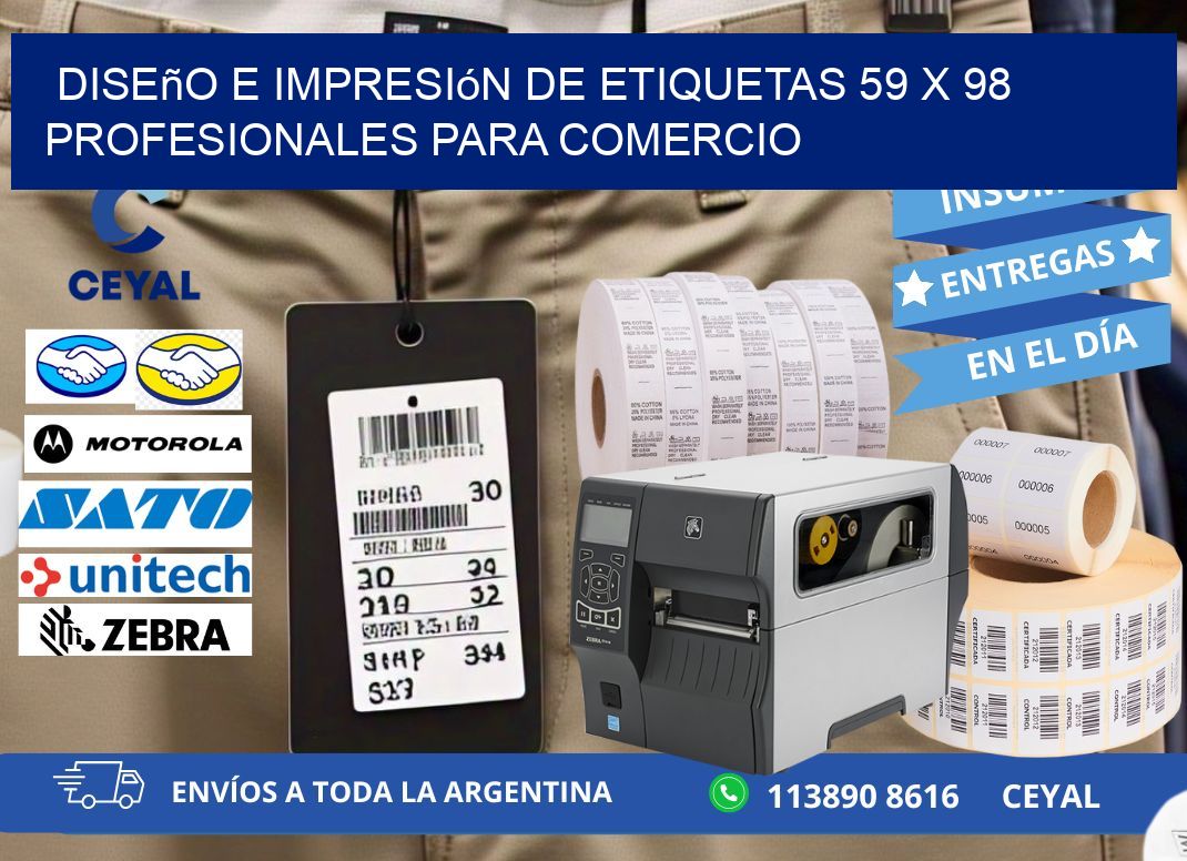 Diseño e Impresión de Etiquetas 59 x 98 Profesionales para Comercio