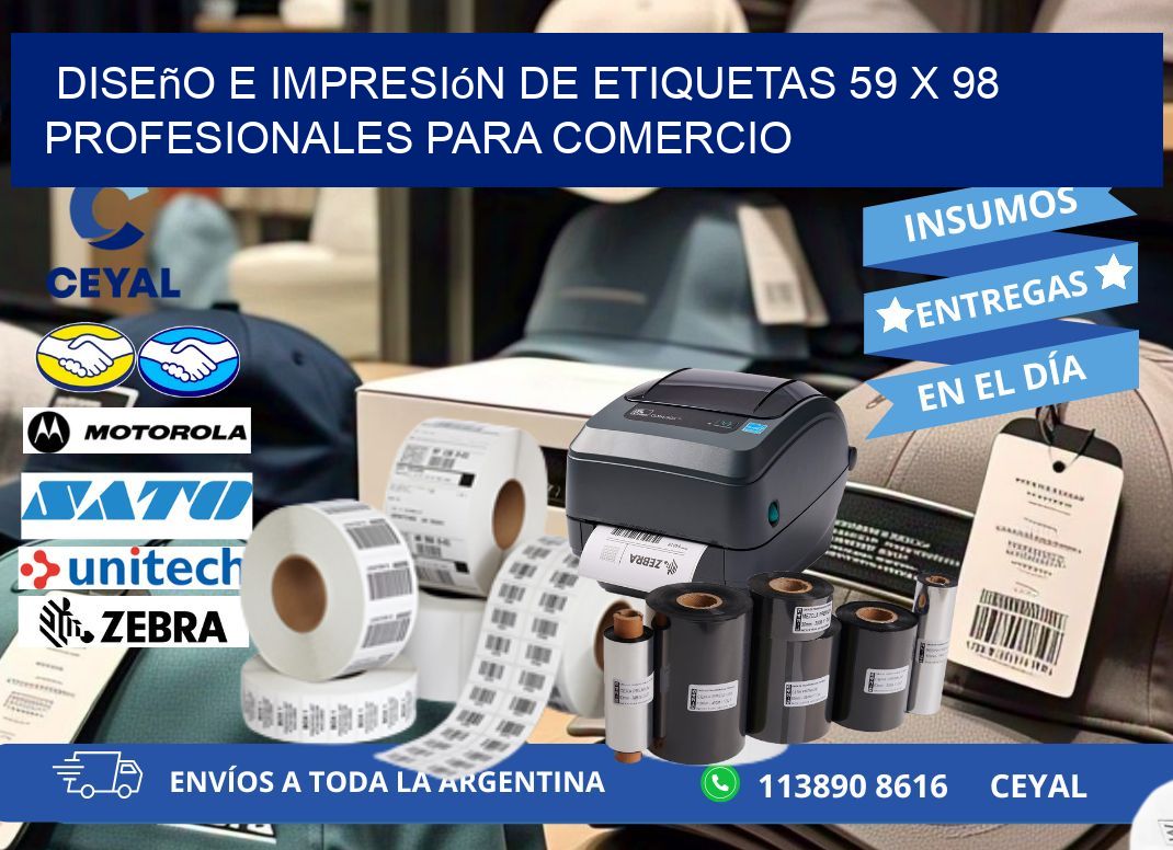 Diseño e Impresión de Etiquetas 59 x 98 Profesionales para Comercio