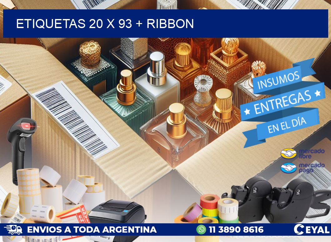 ETIQUETAS 20 x 93 + RIBBON
