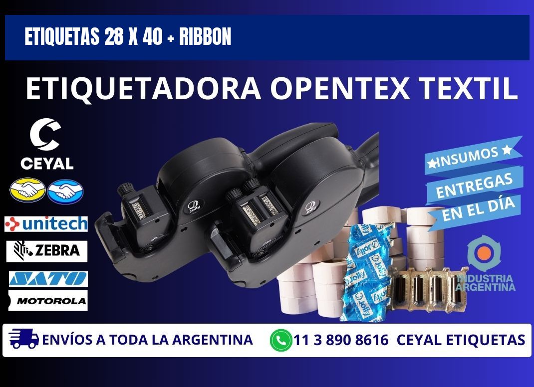 ETIQUETAS 28 x 40 + RIBBON