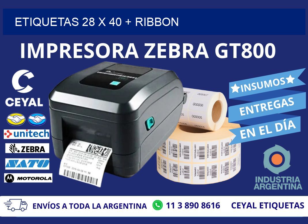 ETIQUETAS 28 x 40 + RIBBON