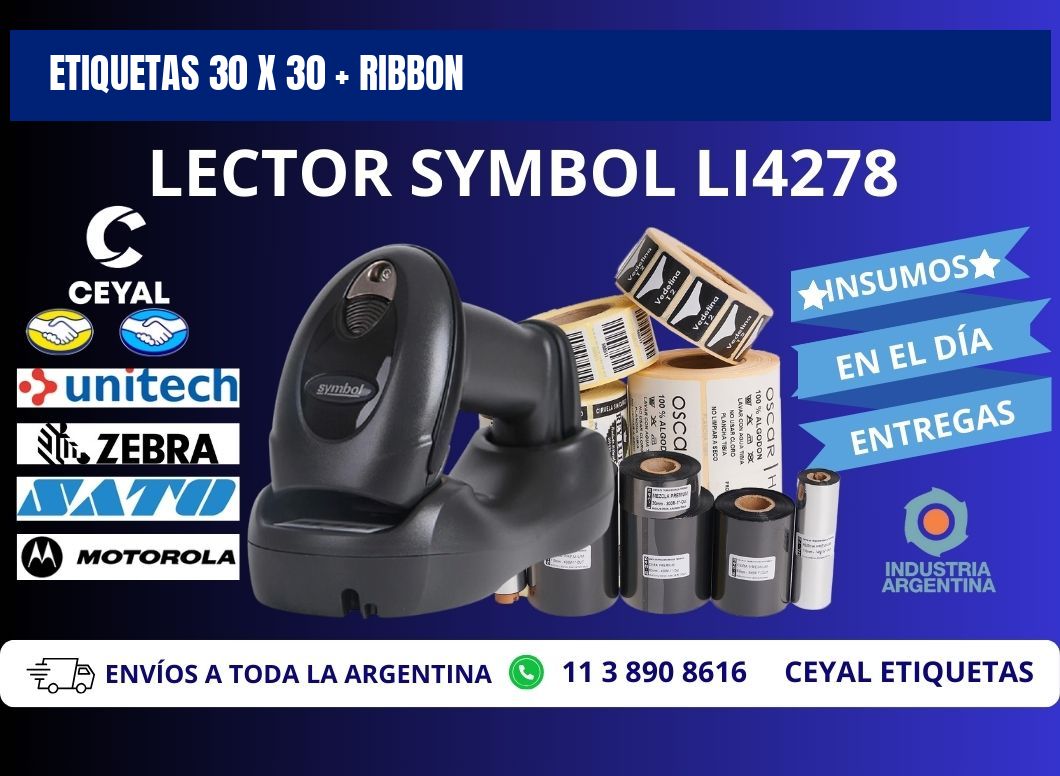 ETIQUETAS 30 x 30 + RIBBON