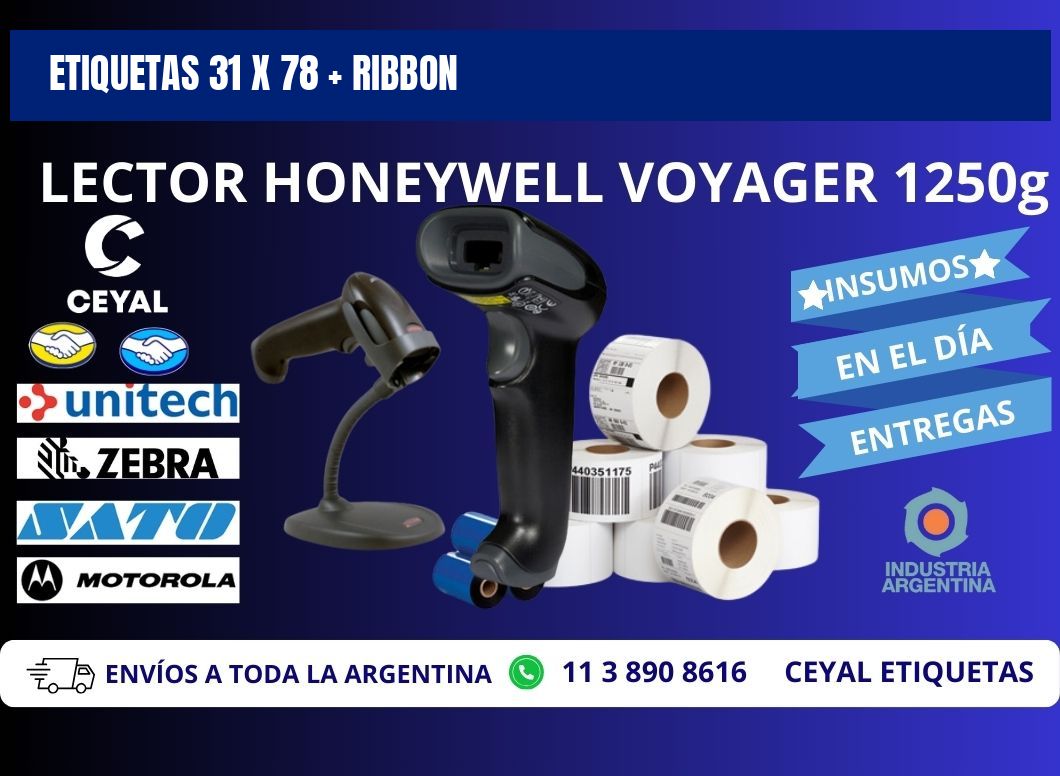 ETIQUETAS 31 x 78 + RIBBON