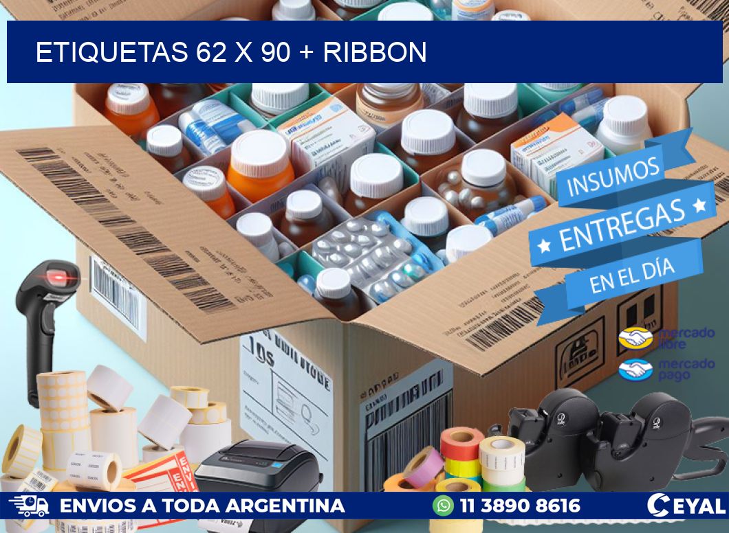 ETIQUETAS 62 x 90 + RIBBON
