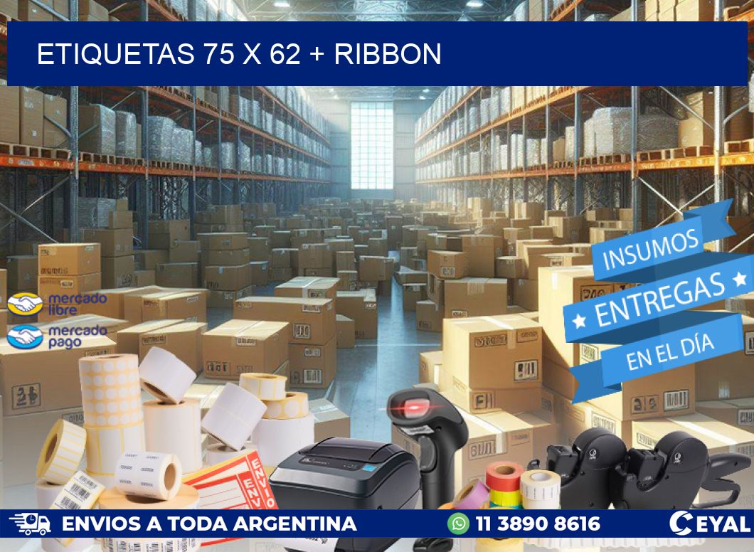 ETIQUETAS 75 x 62 + RIBBON