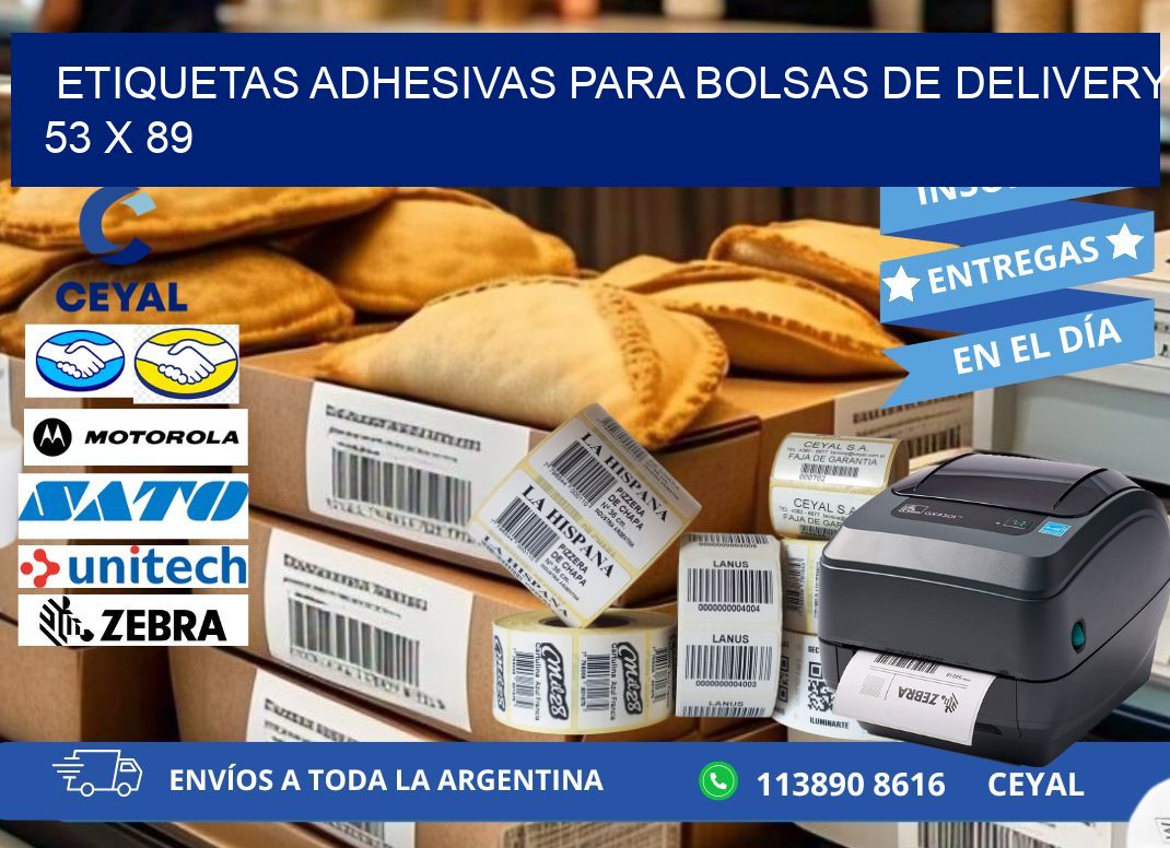 ETIQUETAS ADHESIVAS PARA BOLSAS DE DELIVERY 53 x 89